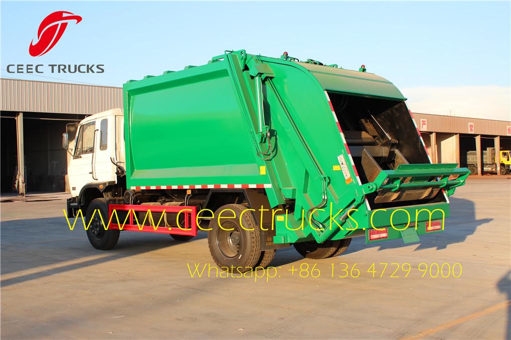 12 CBM refuse compactor truck rear view