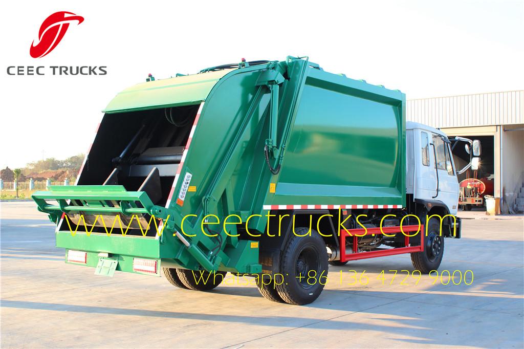 12 CBM refuse compactor truck rear view