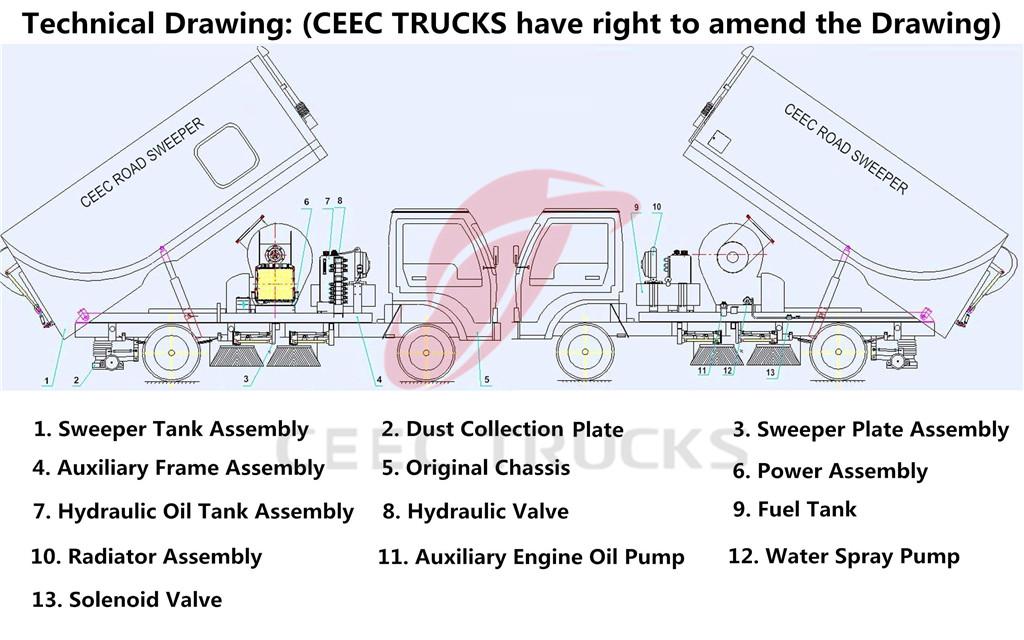 ISUZU 4 CBM road sweeper truck