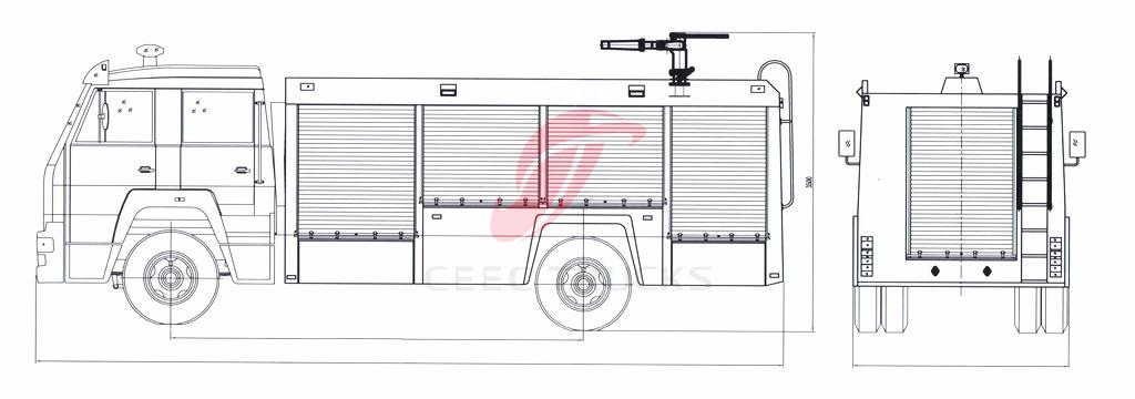 ISUZU firefighting truck drawing