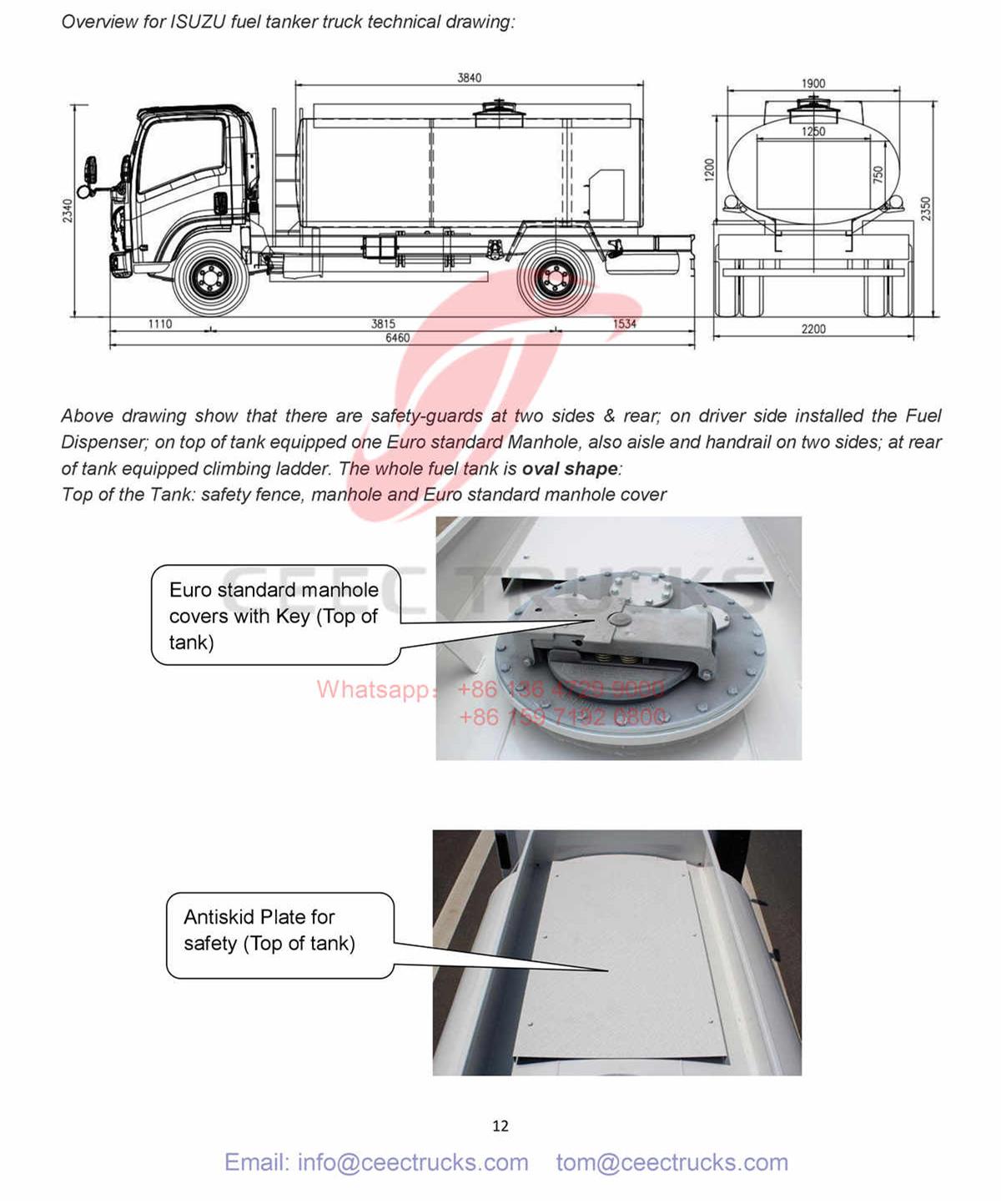 Dubai--ISUZU ELF 5000Liters Fuel Tanker Truck Manual