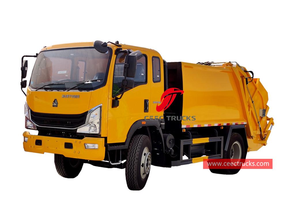 HOWO 6 wheeler rear loader garbage truck