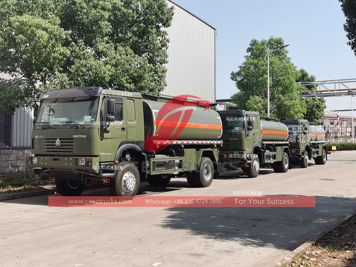 HOWO 4Ã—4 military diesel bowser for sale