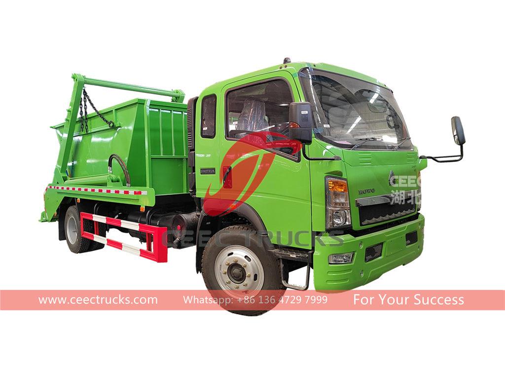 HOWO 6 wheler RHD 6CBM skip bin truck for sale