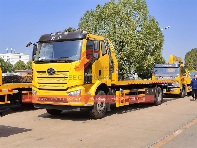 FAW 240HP J6L flat bed towing truck