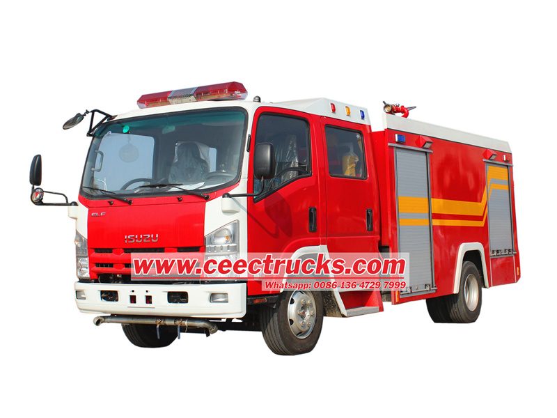  ISUZU NPR dry powder nitrogen fire truck