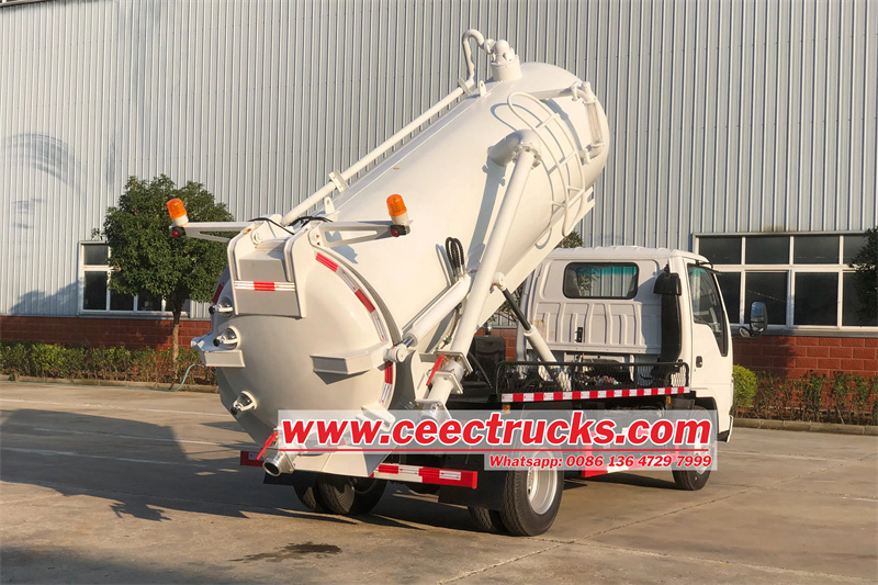 Isuzu 3 cbm pressure vacuum suction truck