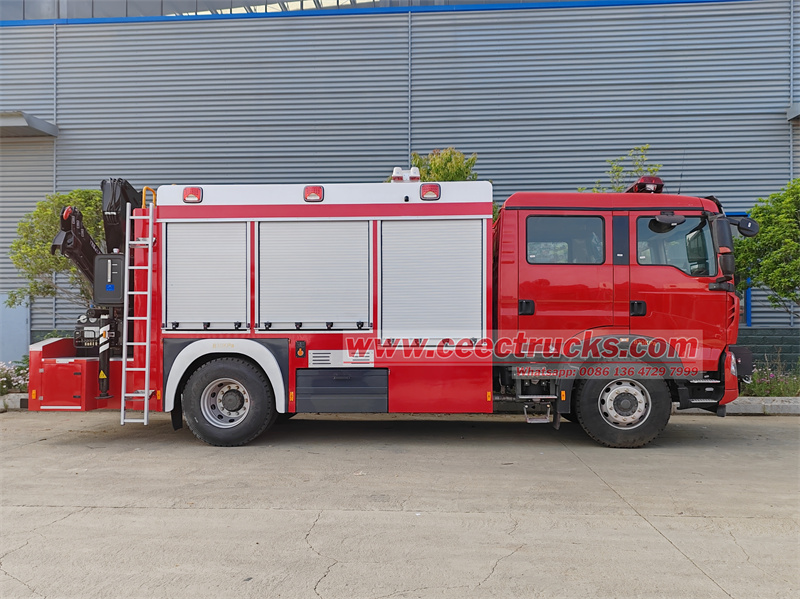 HOWO 4x2 Mobile Lighting Fire Truck with knuckle Crane HOWO 4x2 Mobile Lighting Fire Truck with knuckle Crane