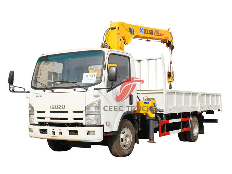 ISUZU NPR cargo truck with telescopic crane ISUZU NPR cargo truck with telescopic crane