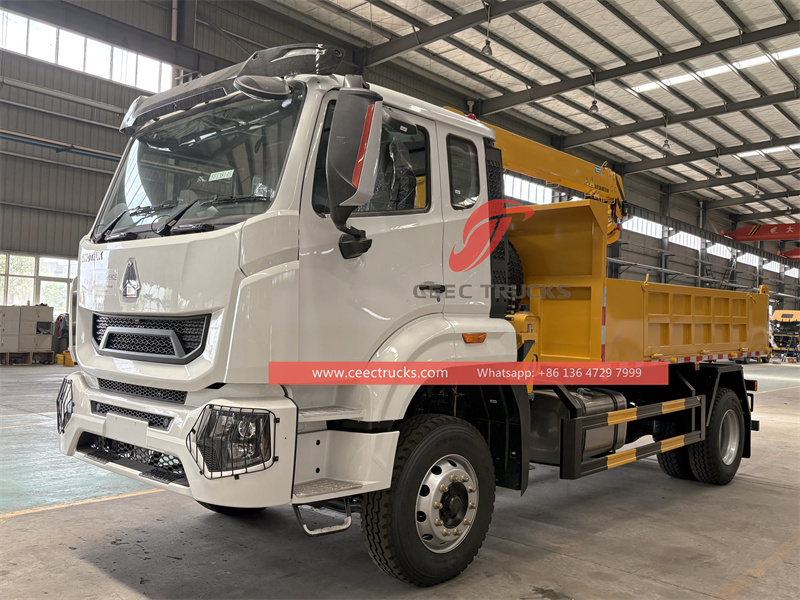 Howo cargo truck with 5T crane