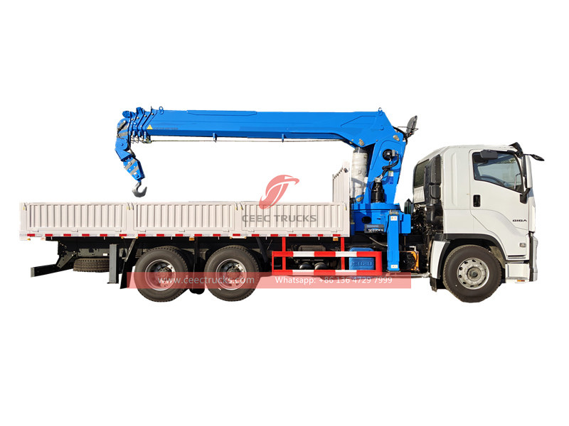 Isuzu GIGA cargo truck mounted 14 tons crane