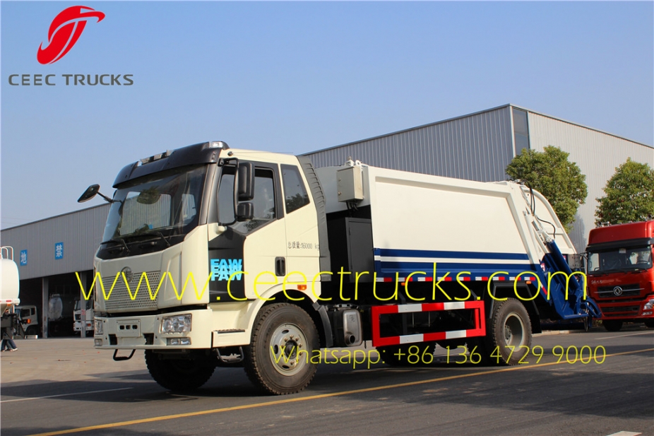 FAW 10 CBM refuse compression trucks export Cameroon