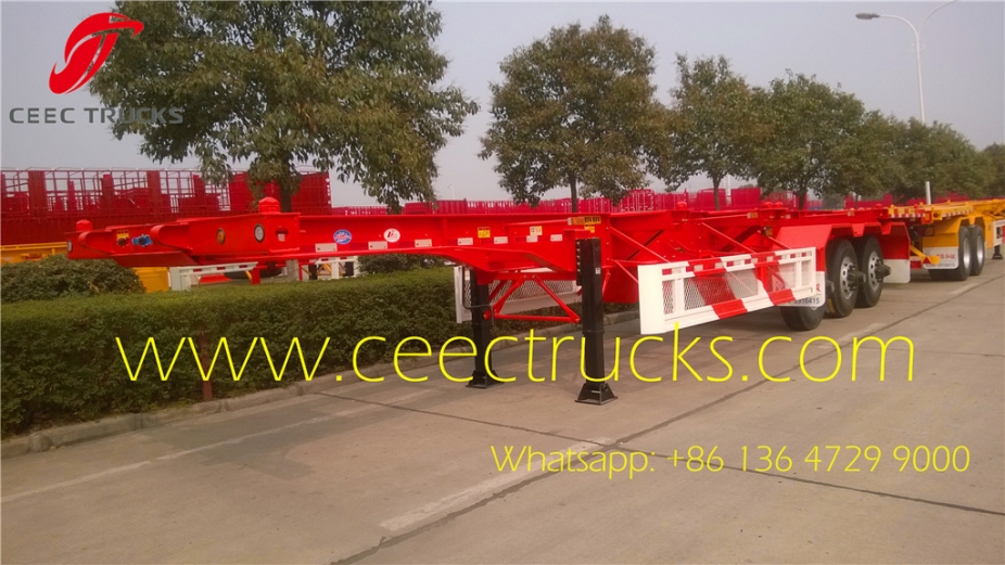 2 axle bogie suspension skeleton trailer 50T