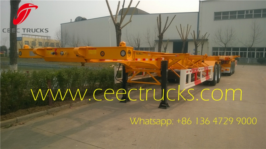 2 axle bogie suspension skeleton trailer 50T