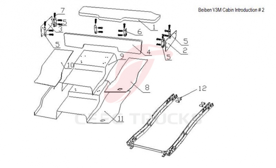 China north benz V3 driver cabin on sale low price