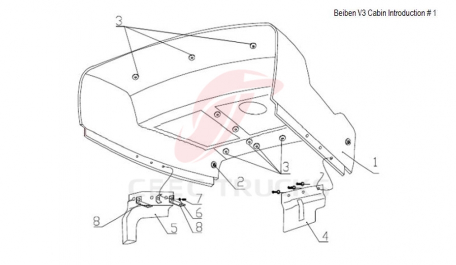 China north benz V3 driver cabin on sale low price