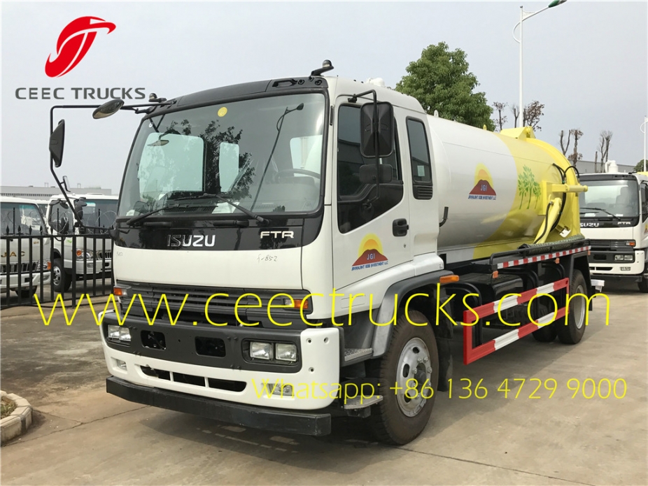 TOP quality ISUZU 10CBM vacuum sewage suction truck export Mongolia