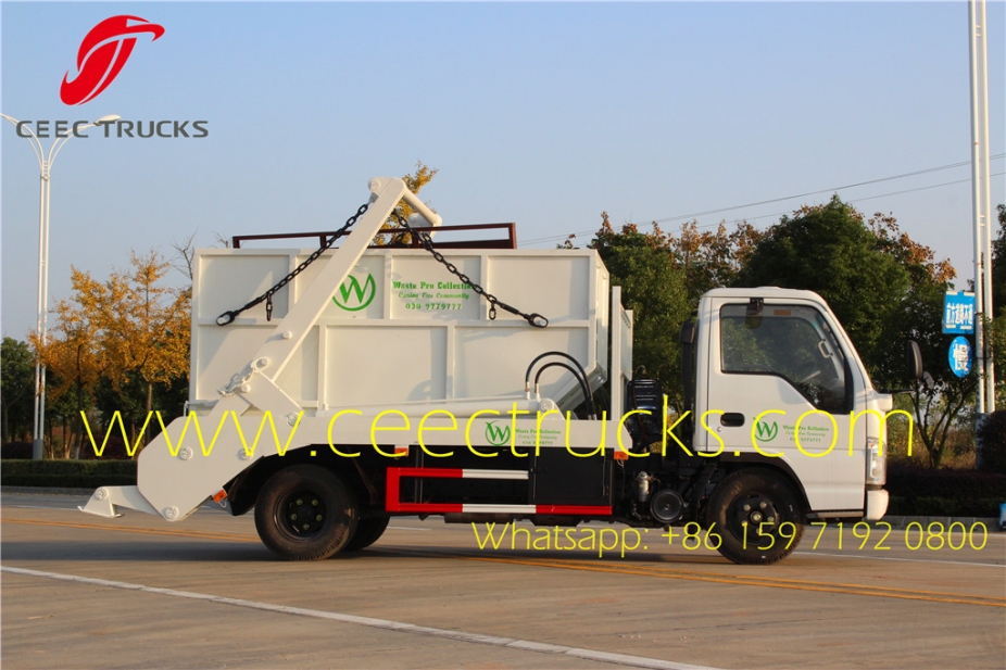 ISUZU 6CBM swing arm garbage truck export Asia country