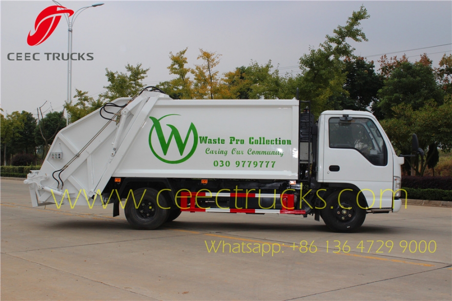 Asia country buy ISUZU 6cbm compressed refuse truck bottom price