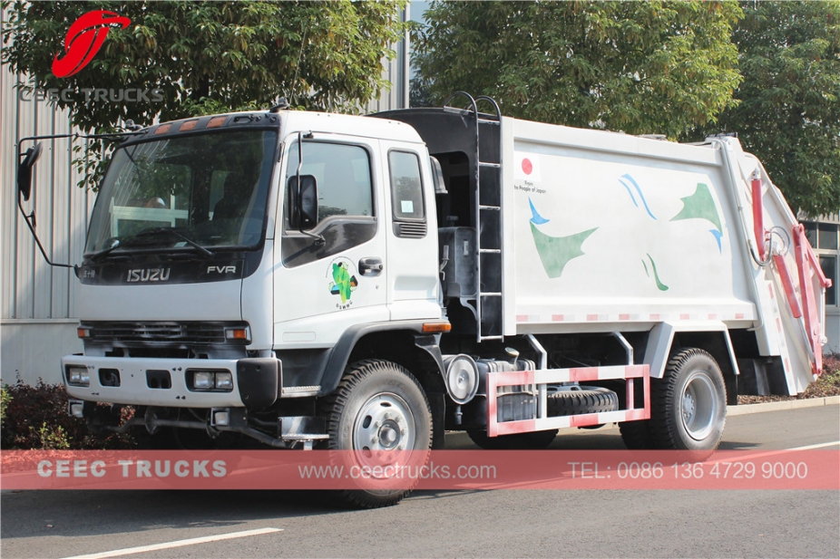 Japan technology 12 CBM garbage compactor truck