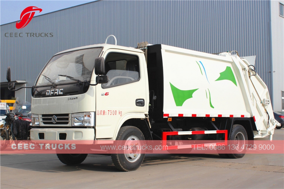 TOP design Dongfeng 5CBM garbage compactor vehicle