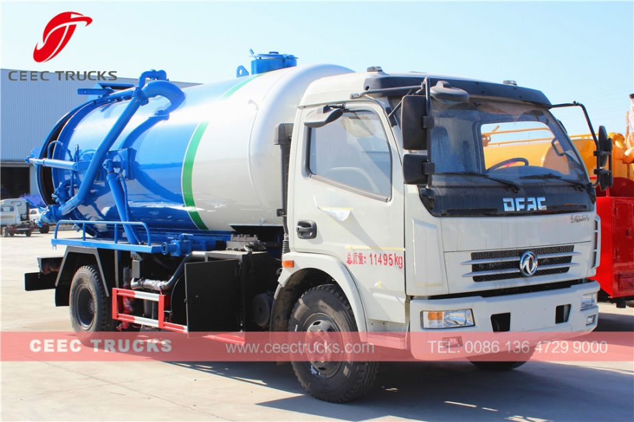 Dongfeng 6,000L sewage suction tanker vehicle