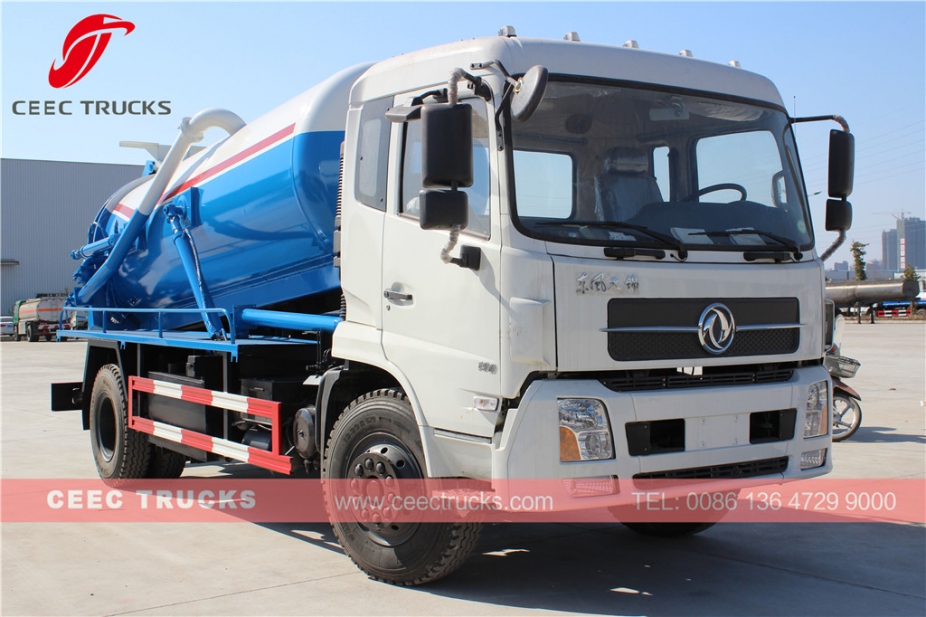 Dongfeng 10,000L вакуумдық кәріздік жүк көлігі