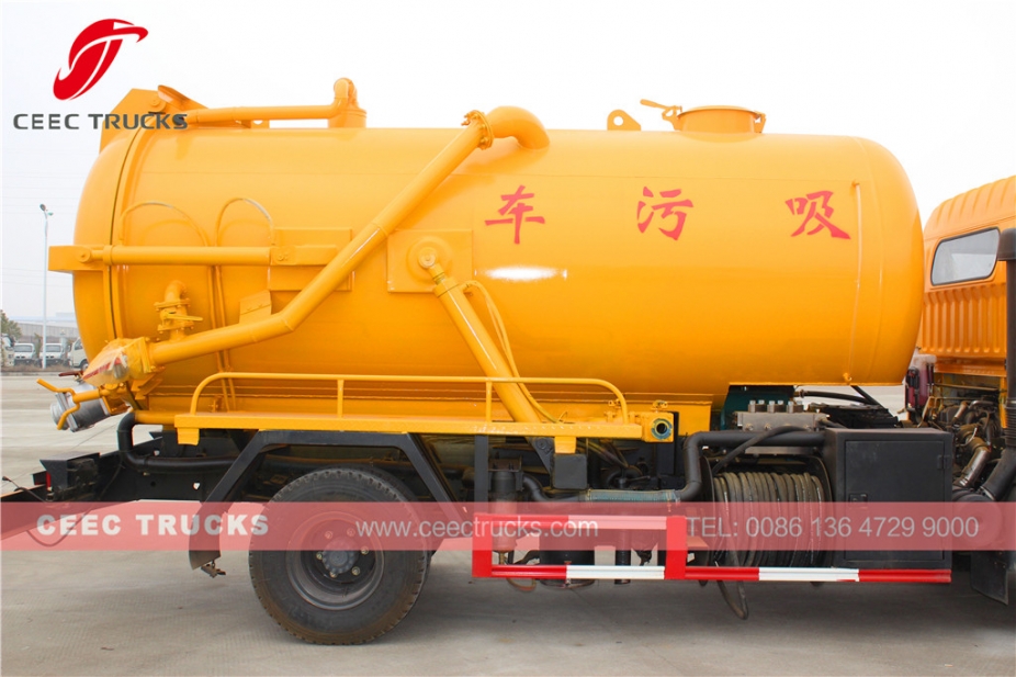 6CBM sewage suction tank truck