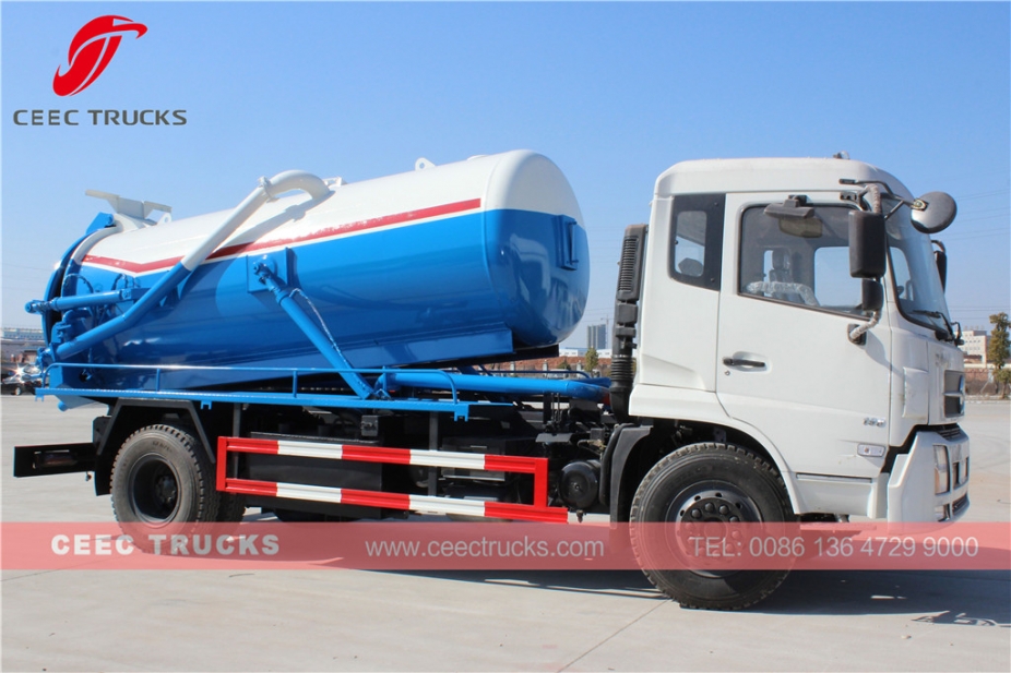 Dongfeng 10,000L вакуумдық кәріздік жүк көлігі