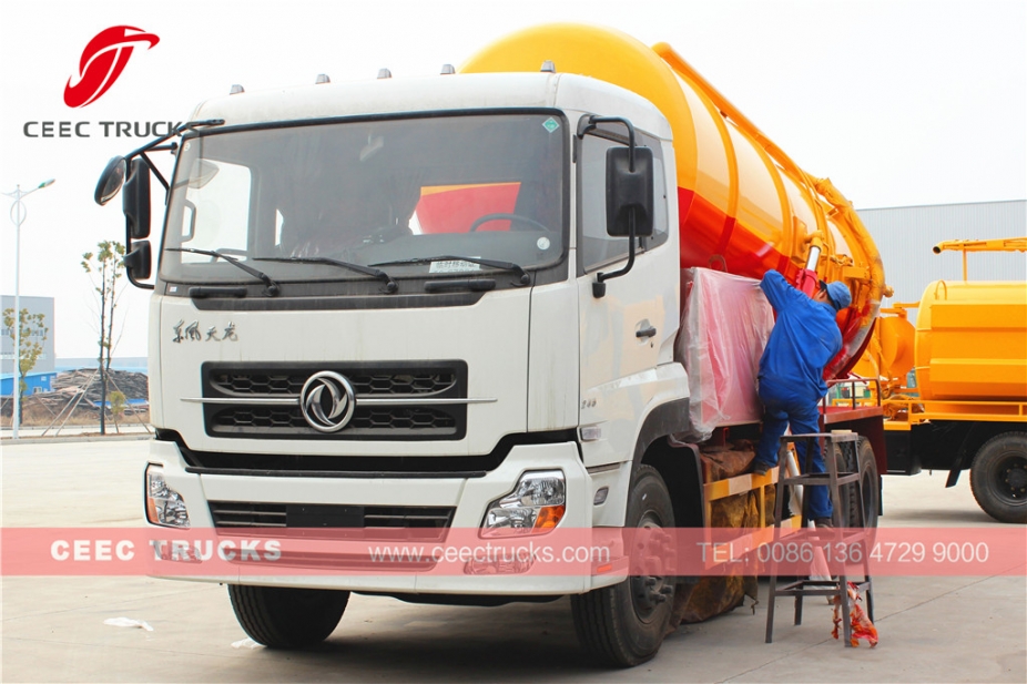 Dongfeng 16CBM вакуумды ағынды суларды соратын цистерна жүк көлігі