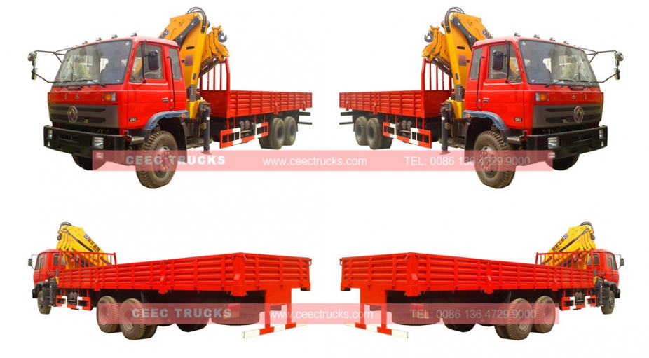 12 T knuckle mounted boom crane trucks dongfeng