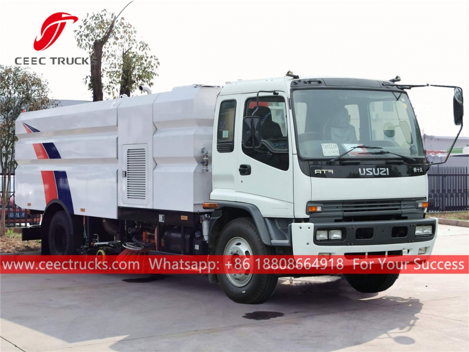 ISUZU 15cbm road sweeping and washing truck