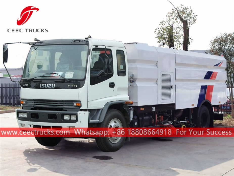 ISUZU 15cbm road sweeping and washing truck