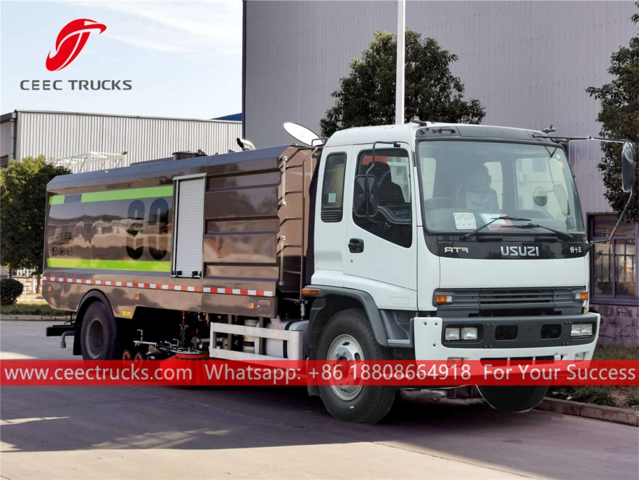 ISUZU 16cbm street sweeper truck with washing system