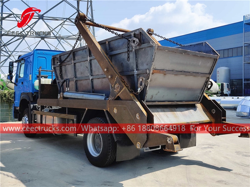 HOWO 266HP RHD swing arm garbage truck