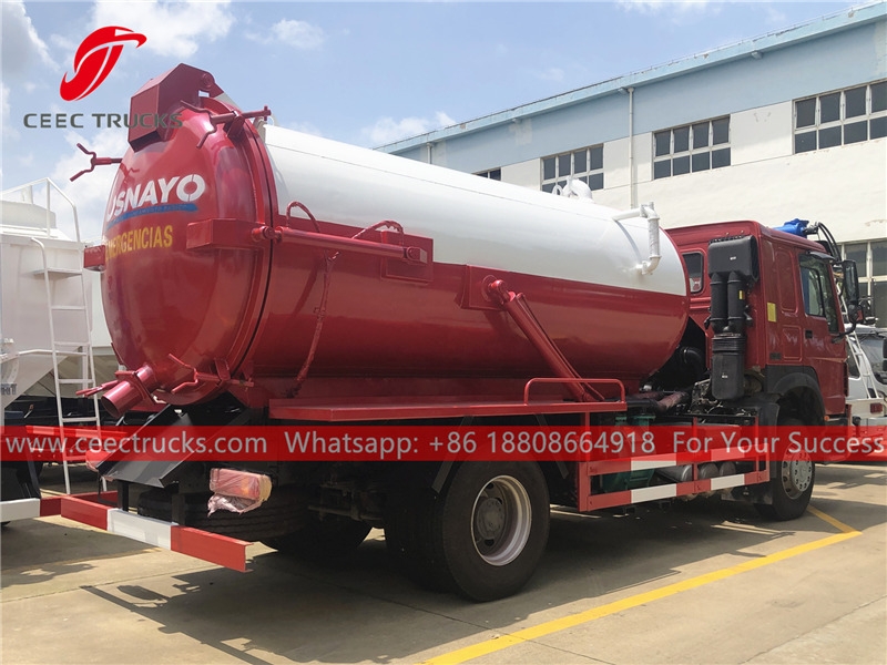 HOWO 4×2 right hand drive vacuum tanker truck