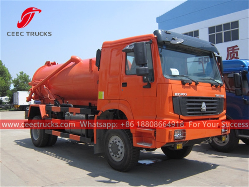 HOWO 4×2 right hand drive vacuum tanker truck