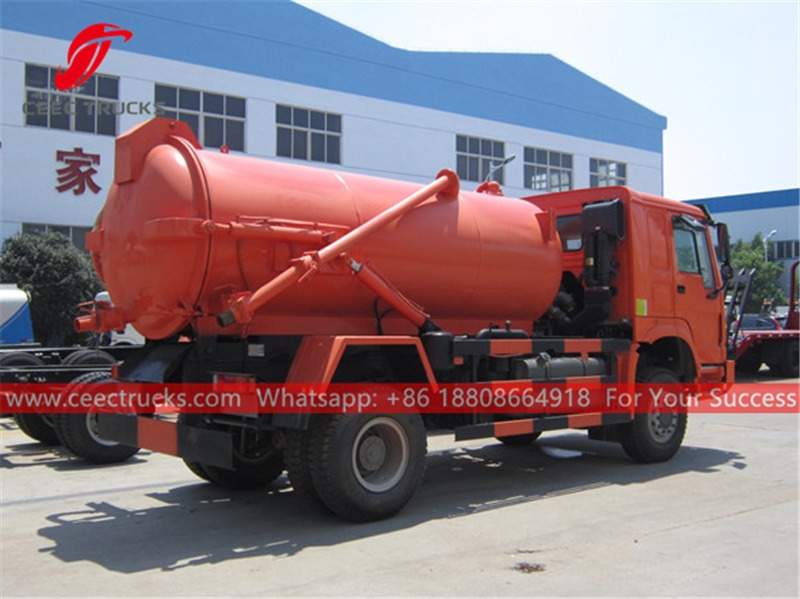 HOWO 4×2 right hand drive vacuum tanker truck