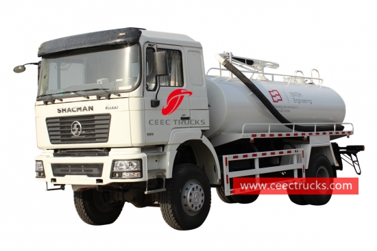 Shacman 6 wheeler AWD vacuum sewer truck