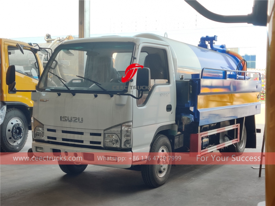 ISUZU ELF 5CBM 4×2 combination suction jetting truck