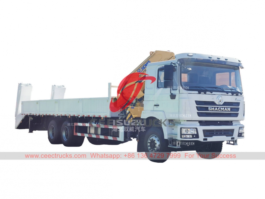 Custom-made Shacman 6×4 heavy duty cargo truck with XCMG crane