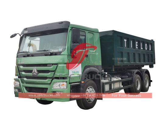 HOWO 10 wheeler 20CBM hook lift garbage truck