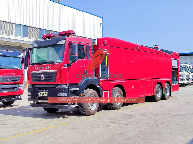 Howo 8x4 540HP foam dry powder firefighting truck