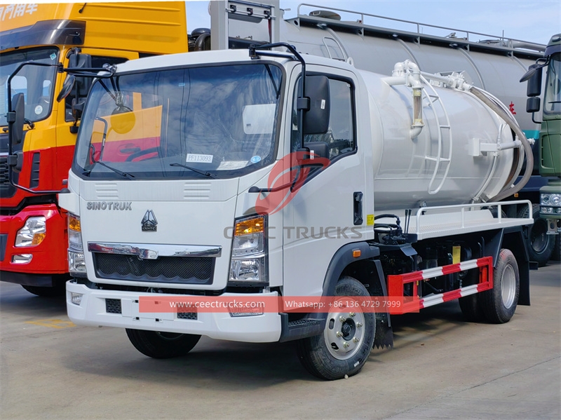 HOWO 4×2 left hand drive sewage suction truck made in China