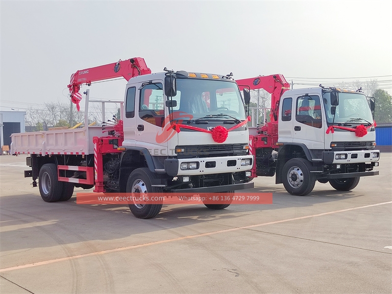 ISUZU FVR 4×4 Truck Mounted Crane UNIC 8 tons with factory direct sale