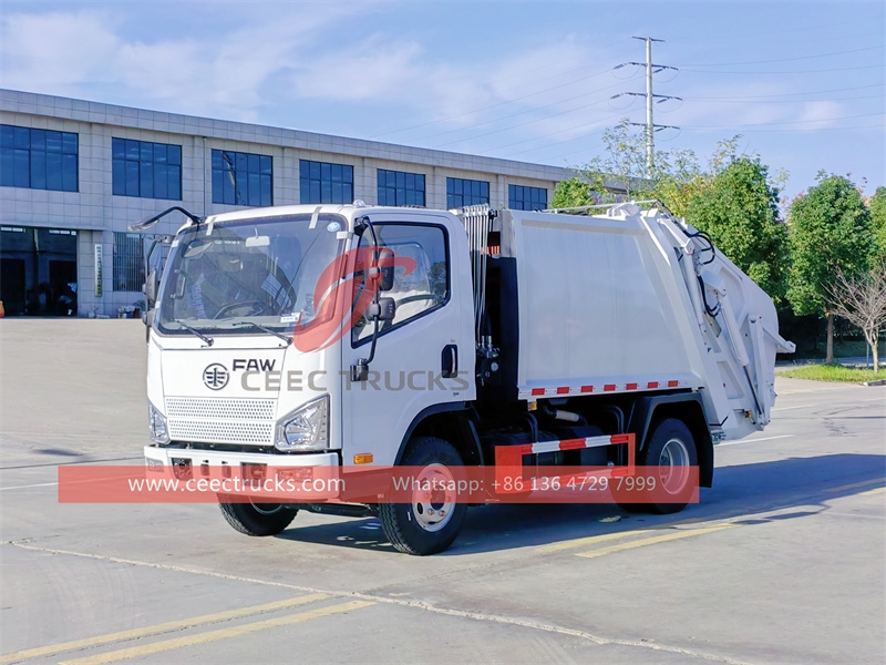 FAW 8 CBM refuse compactor truck with factory direct sale