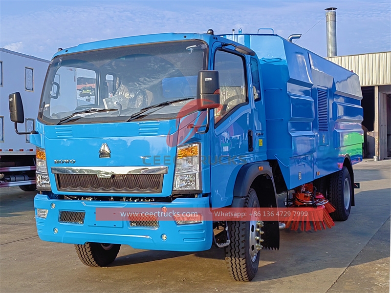 Howo street vacuum sweeping truck with factory direct sale