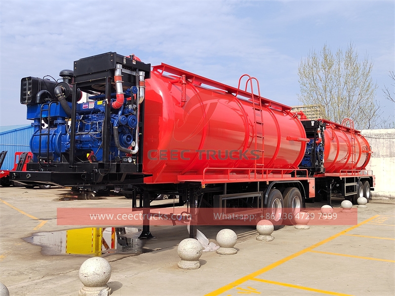 Vacuum Tank Sewage Suction Semi Trailer with factory direct sale