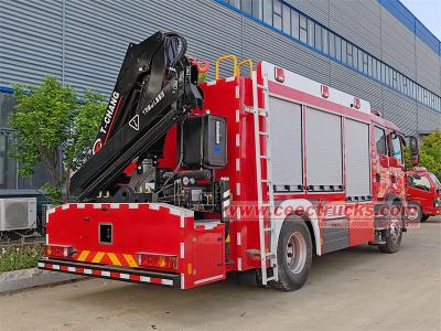 Howo multipurpose fire truck with hydraulic crane