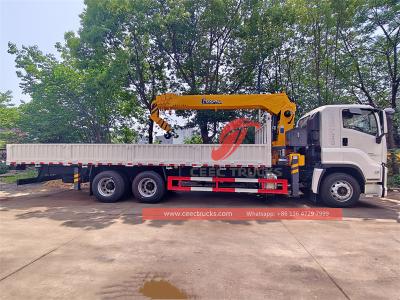 Africa Isuzu GIGA 380HP boom crane dropside cargo truck